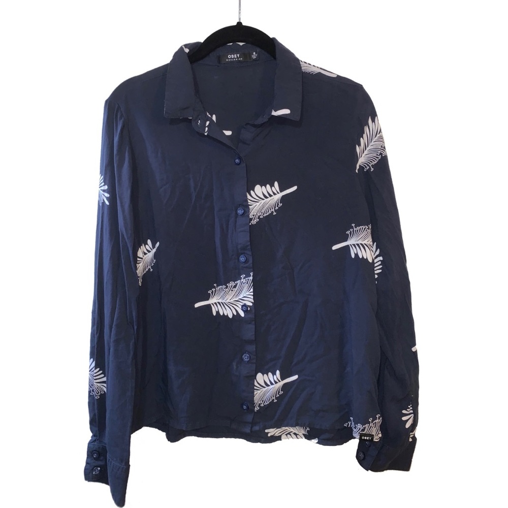 Obey Plume Button Up Blouse
